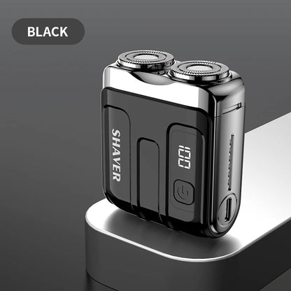 Mini Electric Smart Shaver Household Car Shaver Digital Display Dual Blade Rechargeable Shaver Powerful Beard Trimmer Tool