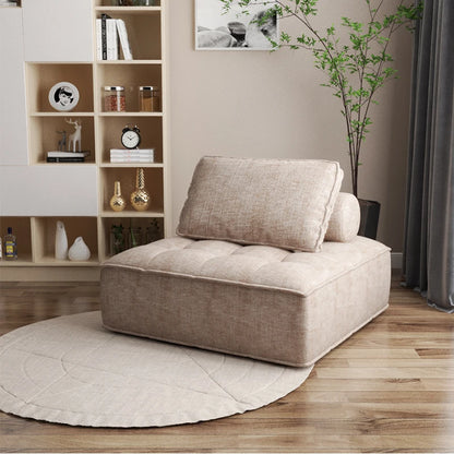 Modern Minimalist Italian Style Multi-Use Modular Sofa Square Couch Small Apartment Floor Lounge Chair for Home Multi-Scene Use