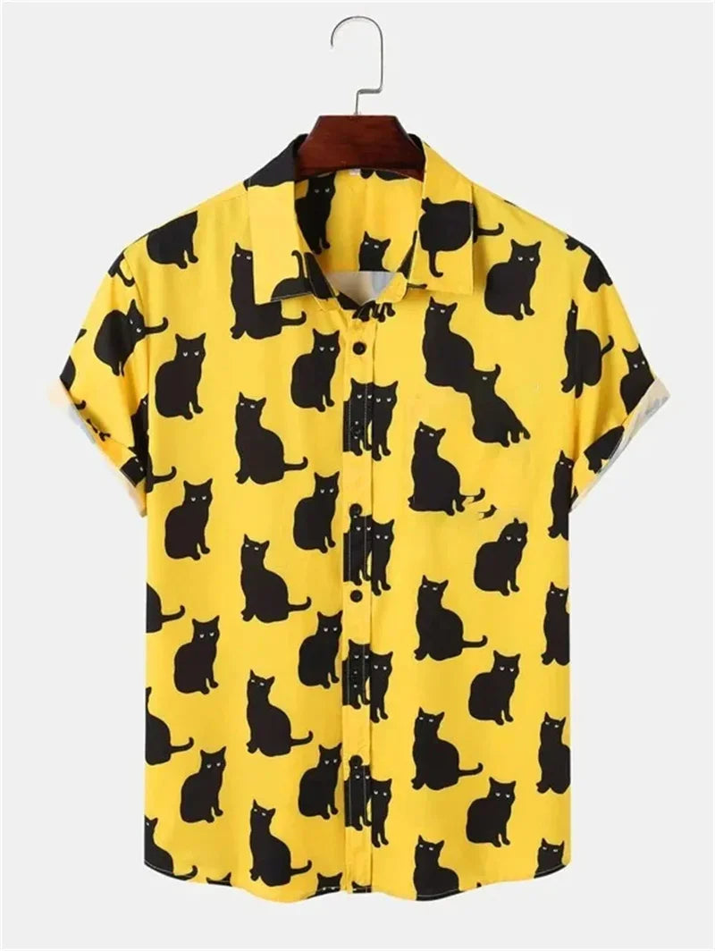 2026 New Fashionable Printed Shirt Men's Seaside Summer Casual Short Sleeve Top Holiday Clothing