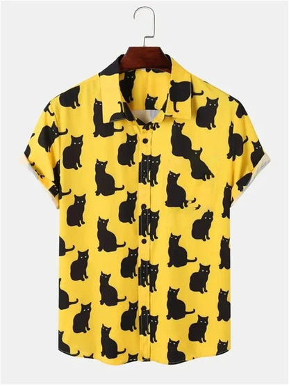 2026 New Fashionable Printed Shirt Men's Seaside Summer Casual Short Sleeve Top Holiday Clothing