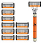 6-Layers Safety Razor Set High Quality Men Razor Sharp Stainless Steel Shaving Changeable Shaver Head Blade ﻿