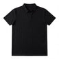 Men Ribbed Knit V Neck Polo Shirt Short Sleeve Casual T Shirt Elastic Comfortable Tops For Spring Summer Streetwear