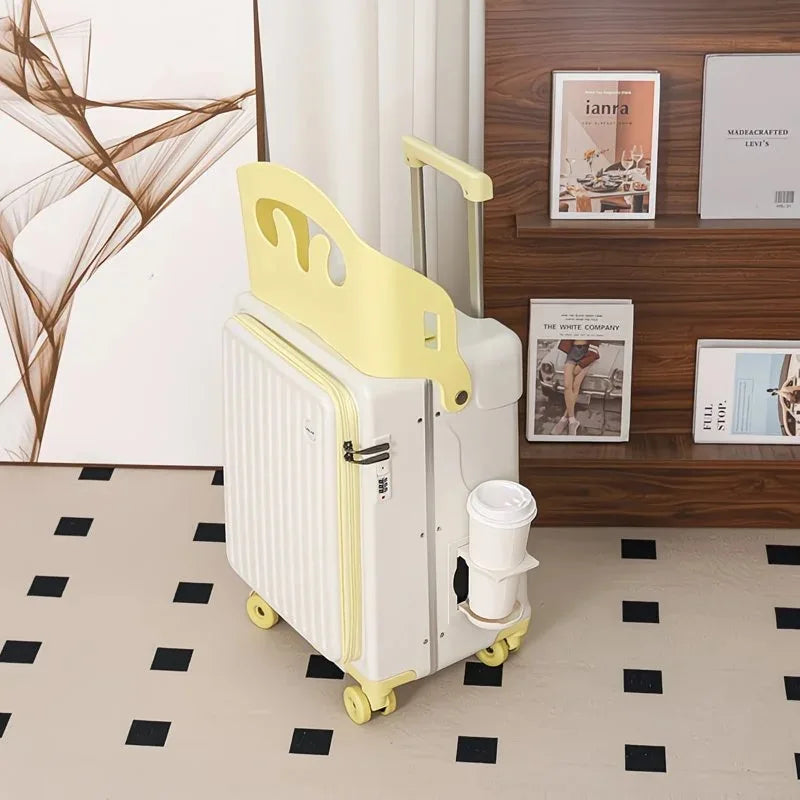 Kids Ride-on Luggage, 20/24 Inch Children's Stroller Luggage with Front Opening Multifunctional Carry-on suitcase for Air Travel