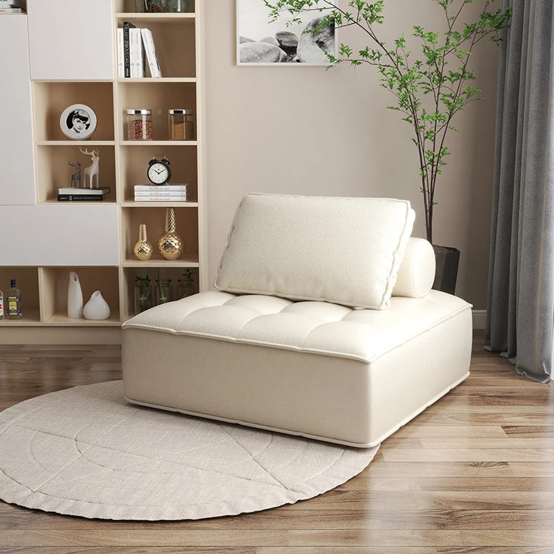 Modern Minimalist Italian Style Multi-Use Modular Sofa Square Couch Small Apartment Floor Lounge Chair for Home Multi-Scene Use