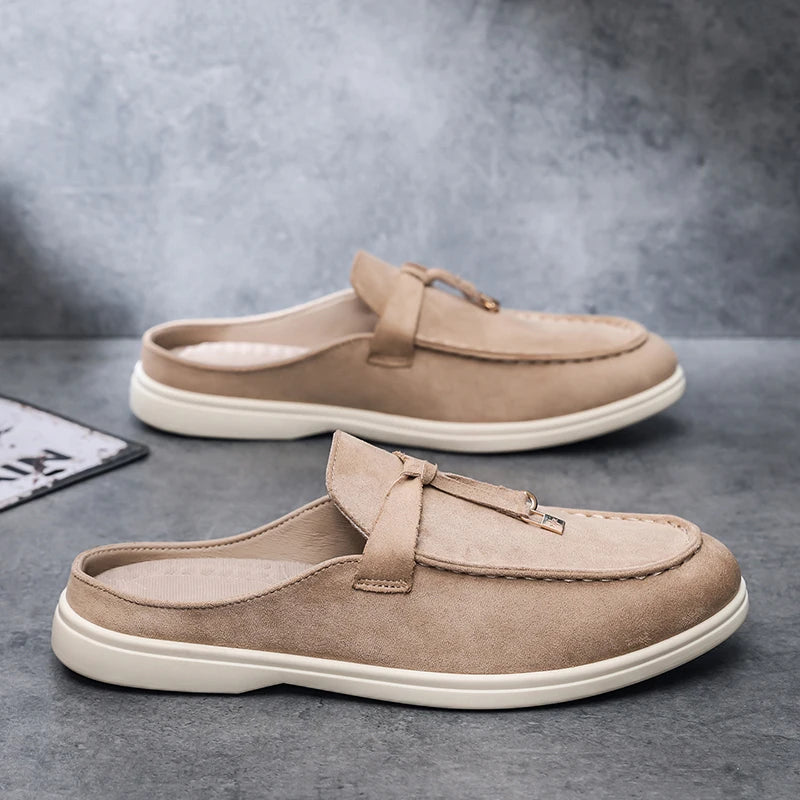 Summer Men Slippers Loafers Slip on Men Half Slippers Comfortable Lazy Casual Shoes Outdoor Man Lightweight Shoes