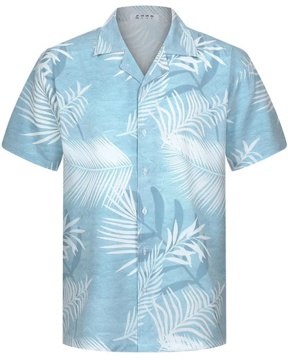 2026 New Fashionable Printed Shirt Men's Seaside Summer Casual Short Sleeve Top Holiday Clothing