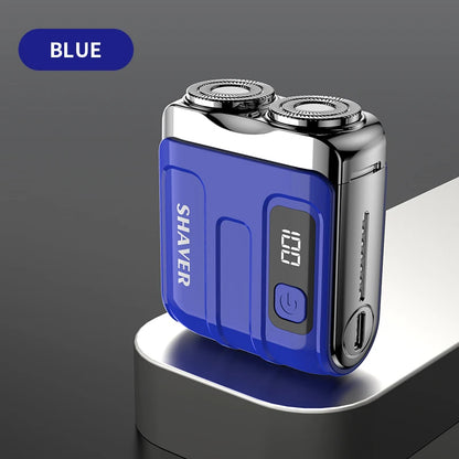 Mini Electric Smart Shaver Household Car Shaver Digital Display Dual Blade Rechargeable Shaver Powerful Beard Trimmer Tool