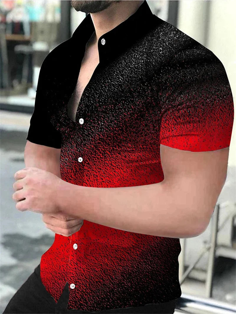 2026 New Fashionable Printed Shirt Men's Seaside Summer Casual Short Sleeve Top Holiday Clothing