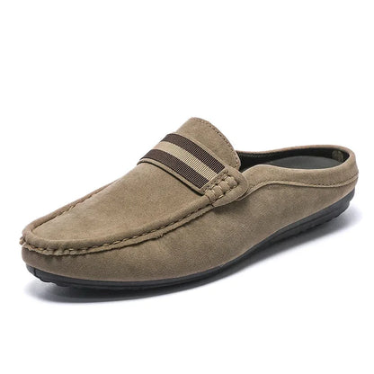 2026 Loafer‌ Shoes Men's Lightweight Bean Shoes Summer One Step Push Lazy Breathable Casual Half Support Slippers for Men