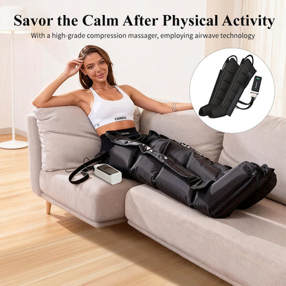 Professional Airwave Pressure Massager with 01 Adapter 110-220V Plug-In Ergonomic Design for Legs & Full Body Portable Home Use