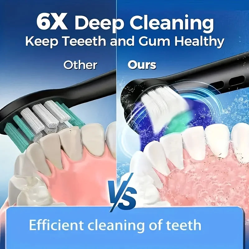 Electric Toothbrush Rotary Cleaning Teeth Brush Waterproof Electronic Tooth Brush With Timer Rechargeable Toothbrush with 8 Head