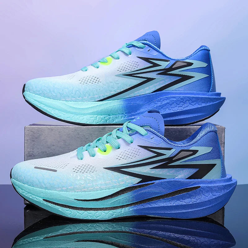 Women Men Couple Summer Breathable Mesh Running Shoes Lightweight Thick Sole Casual Sneakers Outdoor Fitness Walking Shoes