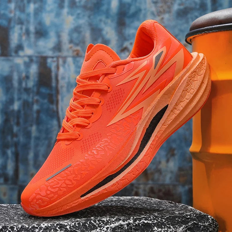 Women Men Couple Summer Breathable Mesh Running Shoes Lightweight Thick Sole Casual Sneakers Outdoor Fitness Walking Shoes