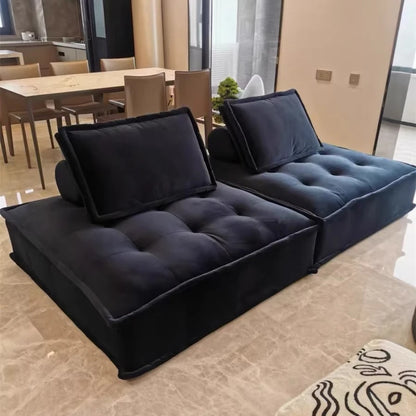 Modern Minimalist Italian Style Multi-Use Modular Sofa Square Couch Small Apartment Floor Lounge Chair for Home Multi-Scene Use