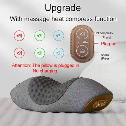 Electric Neck Massager Cervical Pillow Hot Compress Neck Stretch Heating Vibration Neck Shoulder Massage Pillow Back Traction
