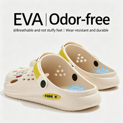 Men's Slippers EVA Hole Mens Mules Non-Slip Slippers Thick Soft Platform Slide Fashion Comfortable Men's Sandals Summer Shoes