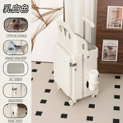 Kids Ride-on Luggage, 20/24 Inch Children's Stroller Luggage with Front Opening Multifunctional Carry-on suitcase for Air Travel