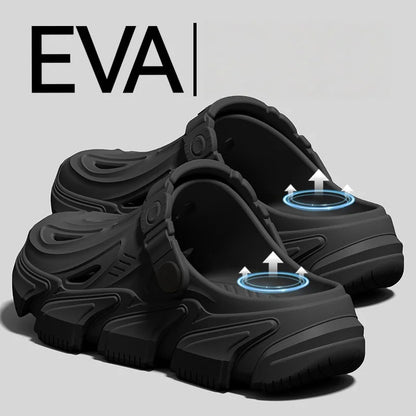 Men's New Spring and Summer Style Mecha-Style Eva Comfortable Casual Soft Thick-Soled Simple Indoor Home Outdoor Vacation Versatile Versatile Clogs