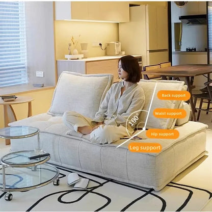 Modern Minimalist Italian Style Multi-Use Modular Sofa Square Couch Small Apartment Floor Lounge Chair for Home Multi-Scene Use