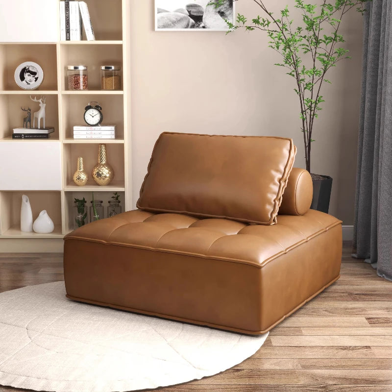 Modern Minimalist Italian Style Multi-Use Modular Sofa Square Couch Small Apartment Floor Lounge Chair for Home Multi-Scene Use