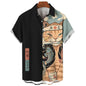 2026 New Fashionable Printed Shirt Men's Seaside Summer Casual Short Sleeve Top Holiday Clothing