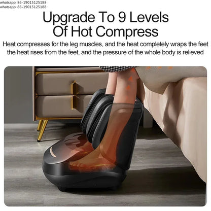 High Quality Air Pressure Electric Hot Heater Foot Massager Machine Vibrate Roller Bath Kneading Leg Foot Full Wrap Massage