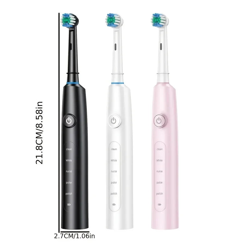 Electric Toothbrush Rotary Cleaning Teeth Brush Waterproof Electronic Tooth Brush With Timer Rechargeable Toothbrush with 8 Head