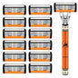 6-Layers Safety Razor Set High Quality Men Razor Sharp Stainless Steel Shaving Changeable Shaver Head Blade ﻿
